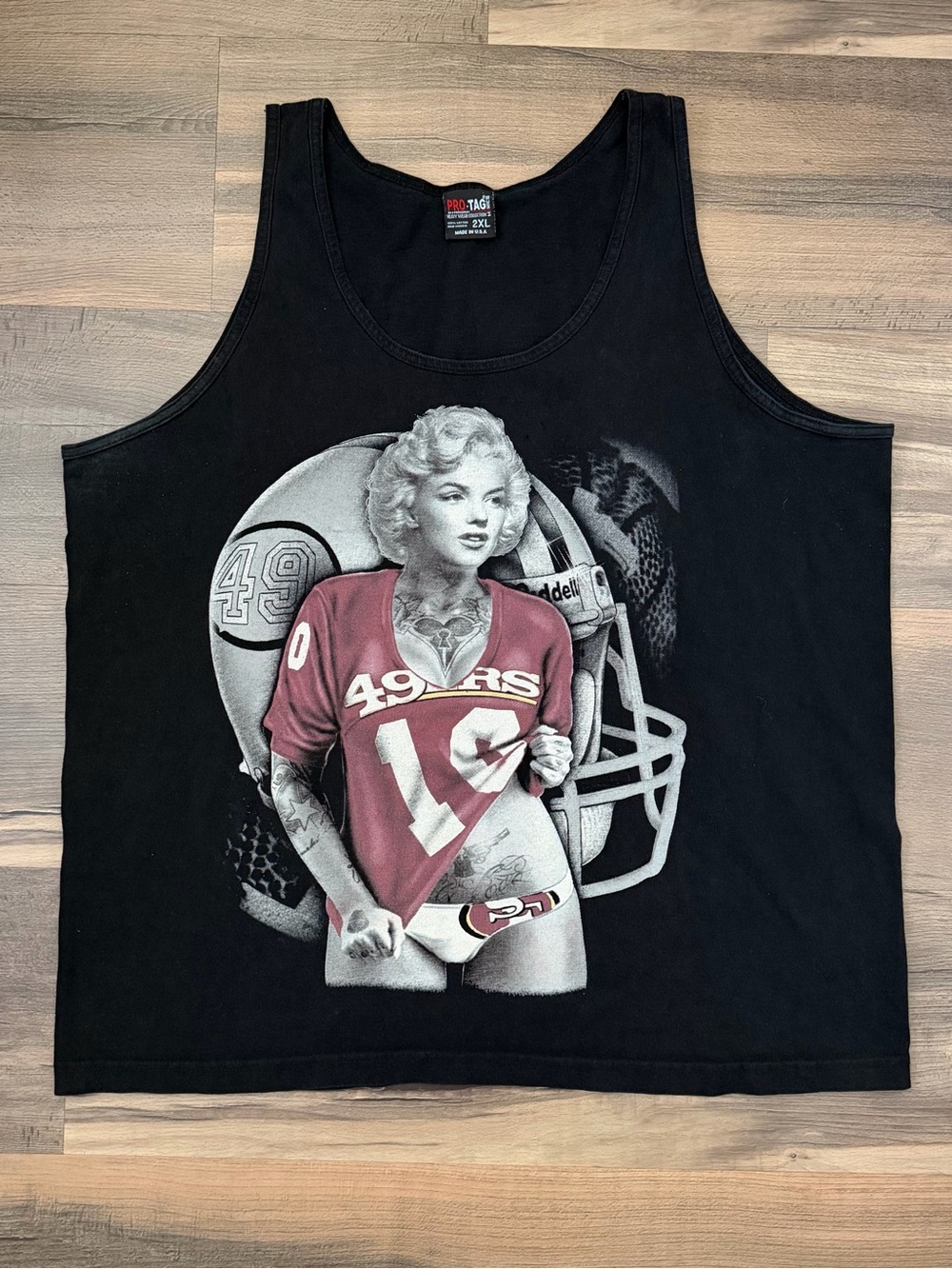 Vintage 90s Pro-Tag San Francisco 49ers Tatted Marilyn Monroe Tank Size 2XL